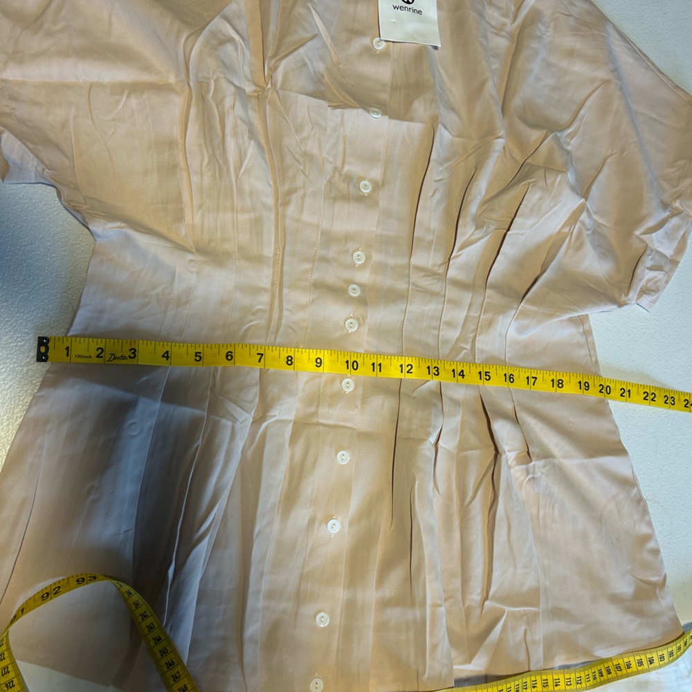 Neutral Beige & White Button-Front Maxi Shirt Dress - Picture 6 of 13
